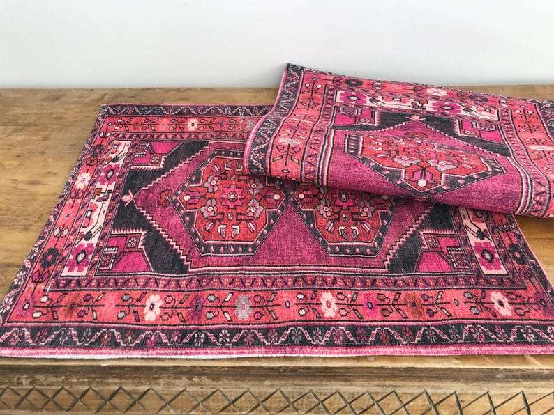 Statement placemats, High-quality table mats, Cultural decor, Heritage style placemats, Chenille Turkish rug design table mats,