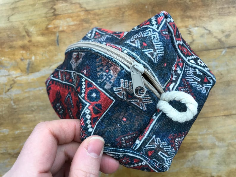 Bolsita hecha a mano, neceser de maquillaje kilim, organizador de viaje, bolso de viaje boho chic, bolso para joyas, bolso para accesorios, neceser para delineador de ojos, regalo para ella imagen 3