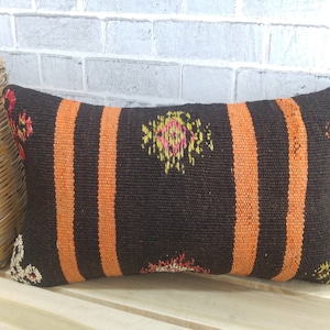 throw kilim pillow, sofa pillow, decor pillow, bedding pillow, 12 x 20 kilim pillow, boho pillow, decorative pillow, home decor,  328
