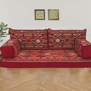 Sectional seating, Floor sofa cover, Arabic sofa, Floor couch, Reading nook, Window seat cushion, Kilim cushion, Living room set, FS 04