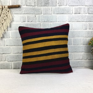 handwoven kilim pillow, chair pillow, corner pillow, 16 x 16 kilim pillow, couch sofa pillow, gothic pillow, decorative pillow , 3976
