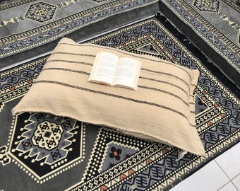 handmade pillow, kilim pillow, accent pillow, striped pillow, eclectic pillow, floor pillow, meditation cushion, 26x43", FP 1174