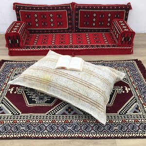 nomadic kilim cushion, floor cushion ottoman, cute floor pouf, farmhouse decor pouf, bohemian floor pouf, garden floor seat, FP 1323