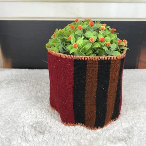 吊り鉢、植木鉢ハンガー、植木鉢バスケット、植木鉢カバー、トルコキリムバスケット、編み込み植木鉢、吊り鉢、PH 2637
