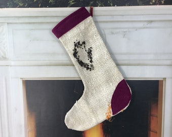 hemp kilim socks, wall decoration christmas socks, hallowen holiday stocking, santa socks, fire place sock, turkish rug sock, boho sock