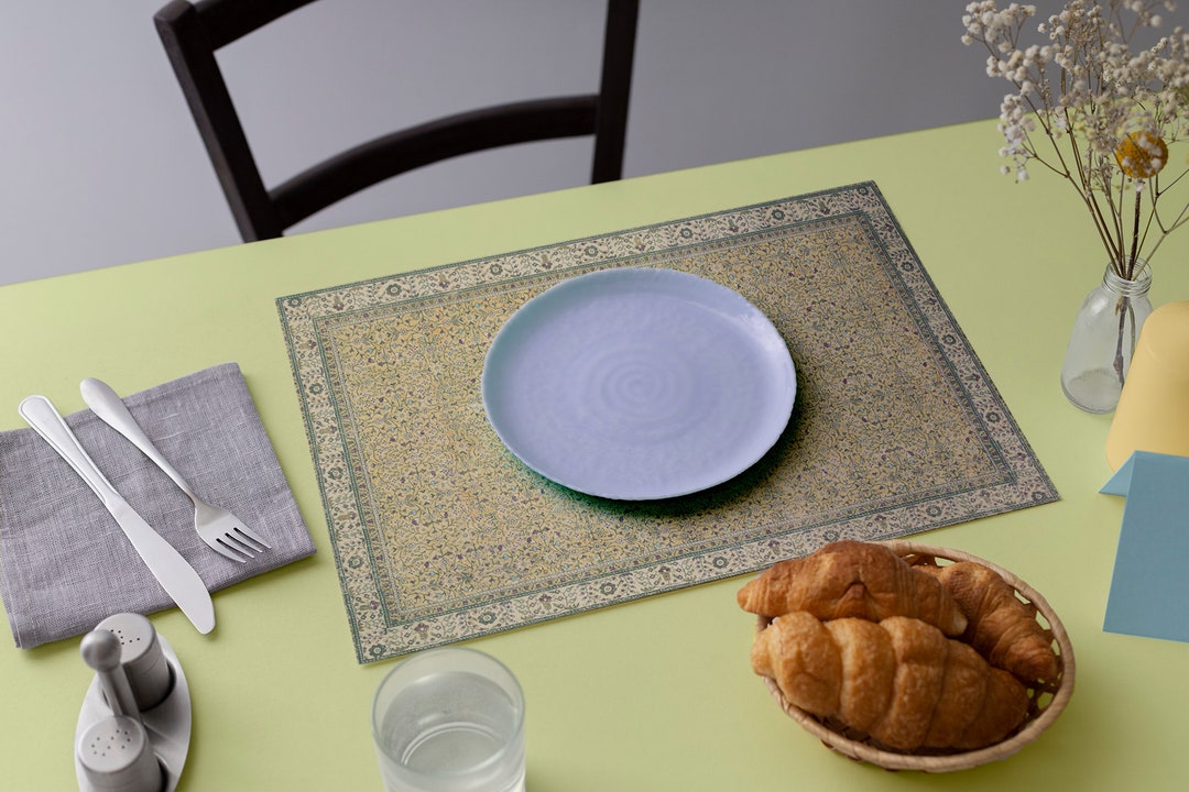 Woven Pattern Mats, Colorful Table Mats, Antique Rug Print, Boho-chic ...