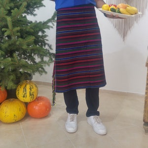 striped kilim apron , apron for kitchen , ethnic apron  , gift apron , kilim apron , woven half apron , vintage apron , antique apron