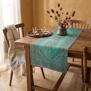 Attractive runner, Prom decor table scarf, Graduation event table scarf, Washable runner, Antreroom table decor, Rustic runner, 8798-01