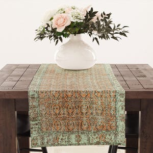Chemin de décoration de commode, chemin de table tissé, magnifique chemin, chemin de bureau de maquillage, chemin de table de chambre à coucher, chemin de table design kilim, 5860-02 image 18