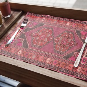 Statement placemats, High-quality table mats, Cultural decor, Heritage style placemats, Chenille Turkish rug design table mats,