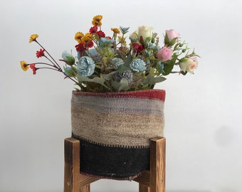 houseplant basket, planter box, plant holder basket, turkish rug basket, flower pot holder, air plant basket, plant containter, PH 4051