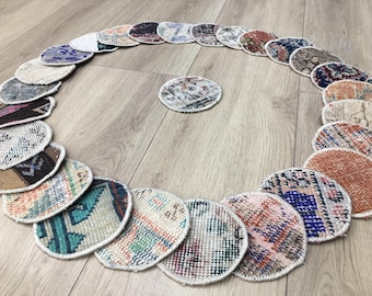 Handmade kilim coaster, Boho coaster, Kilim drink coaster, Ethnic coaster set, Small rug coaster, Gift for boho lovers, Boho chic coaster