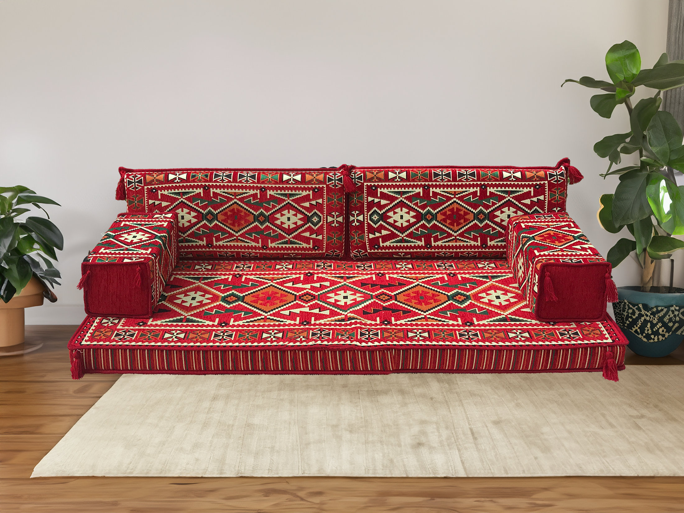Floor sofa set, Arab sofa, Modular sofa, Floor cushion sofa, Floor couch, Pallet cushion, Floor pouf ottoman, Sofa with back pillow, FS 07