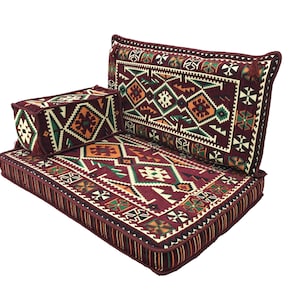 Floor couch, Moduler seating, Arabic seating, Balcony cushion, Floor cushion set, Tribal cushion, Floor seating sofa, Single sofa, FS 12