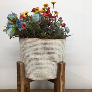window box planter, big planter, vintage planter, flower pot holder, plant jar basket, planter box, netural basket, planter pocket, PH 4246