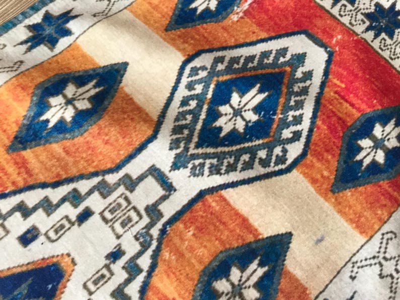 Runner for daily use, Rich autumn colors runner, Thanksgiving runner, Orange color runner, Runner for dining room, Washable runner, 13676