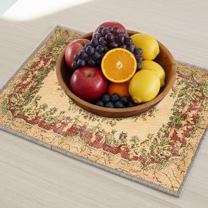 Turkish Rug Print Placemats - Vintage Style Kitchen and Dining Mats 7728-02