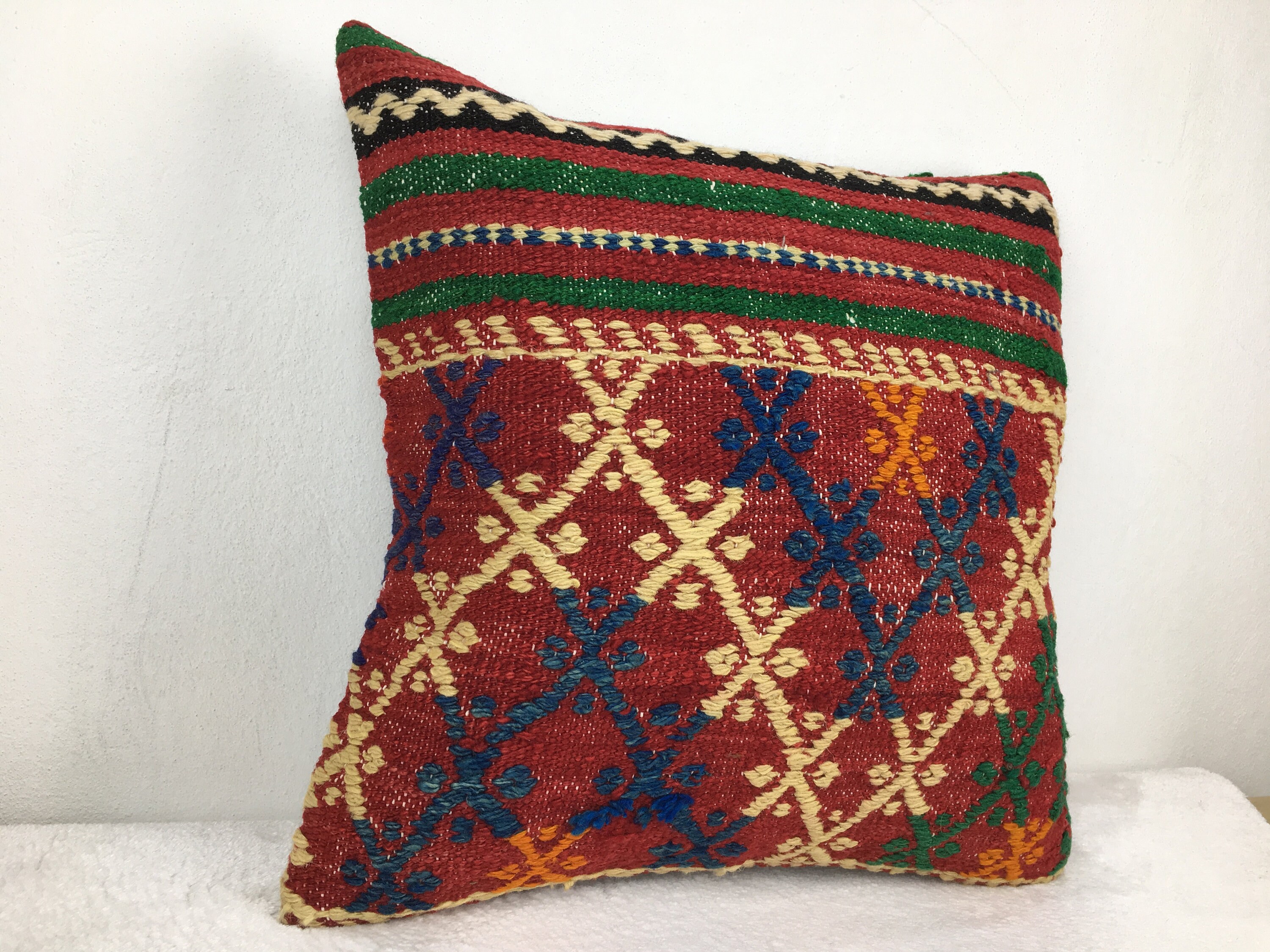 Astana - Black Kilim Stain Resistant Indoor/Outdoor Pillow for Patio (20