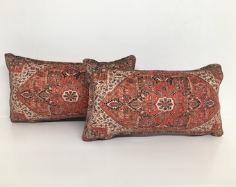 Throw pillow, Kilim pillow cover, Handmade pillow, Both side cushion, Boho pillow covers, Washable pillow, Velvet printed pillow, 12510-01