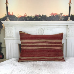 wool turkish pillow, kilim retro lumbar, pink vintage pillow, bedroom sofa pillow, outdoor bench pillow, coastal decor, 16x24 pillow, 2439
