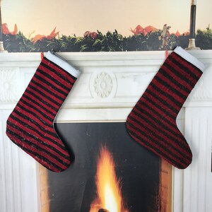 store decor stocking, crochet stocking, granny gift stocking, homedecor stocking, wool stocking, handmade stocking, chic red stocking