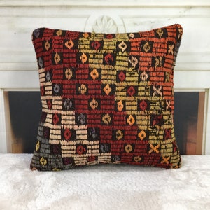 throw kilim pillow, bedroom pillow, sofa pillow, home decor pillow, 16 x 16 kilim pillow, gift pillow, kilim cushion, pillow cover,4403