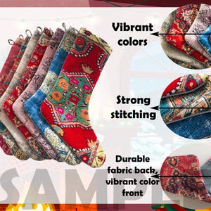 kilim christmas stocking, turkish rug stocking, boho decor, christmas ornament, kitchen decor, boho christmas stocking, kilim rug stocking