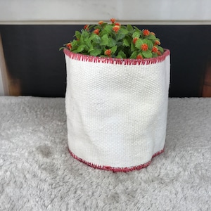 ホワイトキリムプランター、観葉植物用ポット、フラワーポット、持続可能なポット、ナチュラルバスケット、フラワーポットホルダー、プランターボックス、壁掛けポット、PH 3025