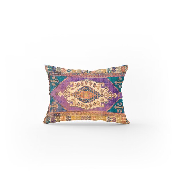 lumbar pillow, luxury pillow cover, coastal pillow, chenille pillow sham, purple pillow, boho pillow, bedding pillow, kilim design, 12502-02