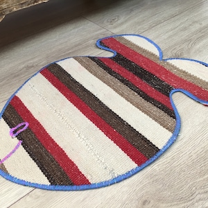 pet feeding mat, unique pet gift, woven non-skid pet food mat, pet supplies, pet gifts, pet food mat, non slip pet mat, handmade mat, PM 48