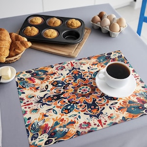 Festive table mats, Elegant table mats, Stylish placemats, Colorful table mats, Oilproof tableware, Chenille fabric placemats, 302