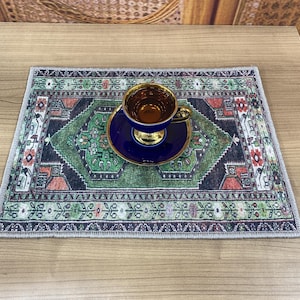 Türkischer Teppich Tischset: Künstlerischer Vintage-Stil, 30 x 45 cm 8034-03