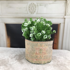 Handmade Plant Pot Holder, Striped Rug Flower Cover, Planter, Turkish Rug Plant Cover, Vintage Basket, Bohemian Decor, Home Decor, PH 1113