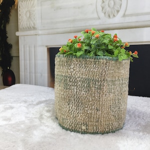 Home Decor, Handmade plant pot holder, Flower pot cover, Planter, Turkish rug basket, Vintage rug basket, Bohemian decor, Boho decor, PH 810