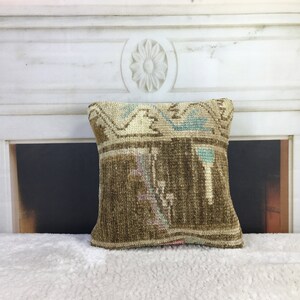 turkish rug pillow, cushion rug, sofa pillow, handmade pillow, boho pillow, vintage decor rug pillow, couch pillow, 12x12 inches pillow,265