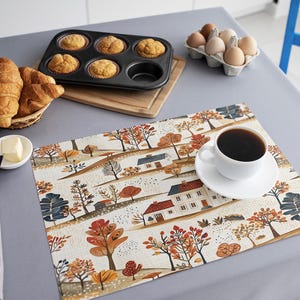 Pastoral placemats, Resistant tableware, Fabric placemats, Washable placemat, Trendy tableware, Table dressing, Exotic dining decor, 270