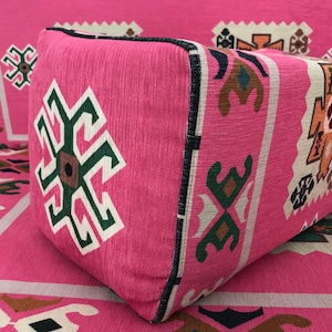 Pink floor seating, Majlis sofa set, Arabic sofa, Floor couch, Window seat cushion, Reading nook cushion, Chenille cushion cover, FS 19 画像 11