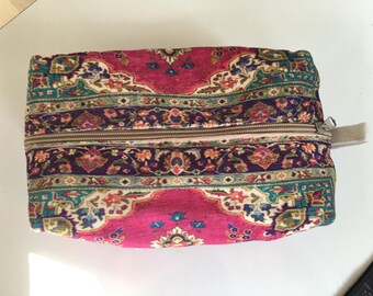 Bolsa de emergencia para dulces, bolsa de maquillaje, bolsa con estampado Kilim, bolsa de viaje para niñas, bolsa de lápiz labial, bolsa divertida, bolsa de delineador de ojos, estuche de maquillaje Kilim,