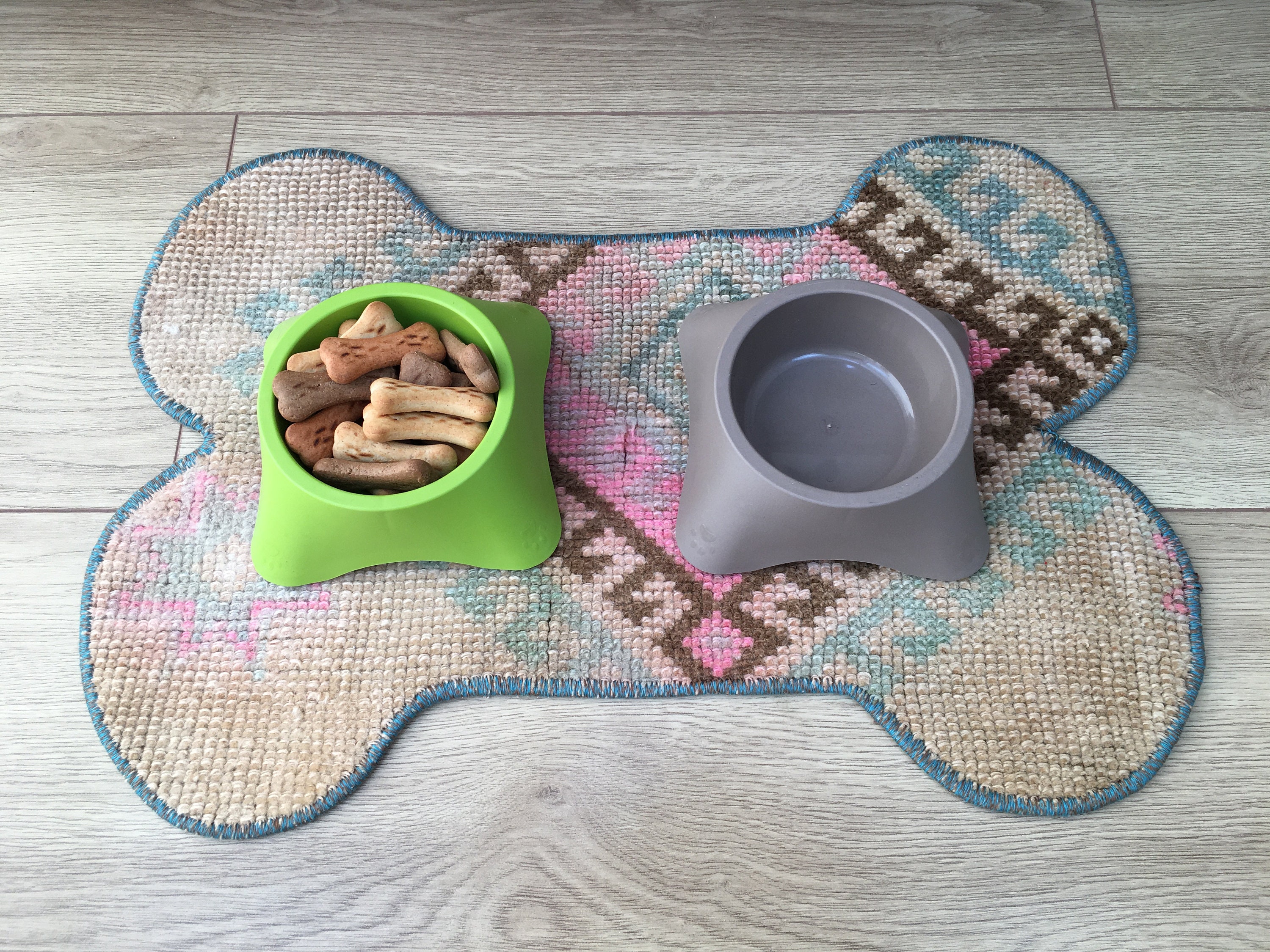 Dog bowl stand food & water bowl mat non slip pet mat cat Etsy