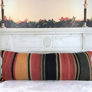 long pillow cover, kilim pillows, cushion cover, vintage pillow case, throw pillow, long bed pillow, decor pillow, 12x36 pillow cover, 2228