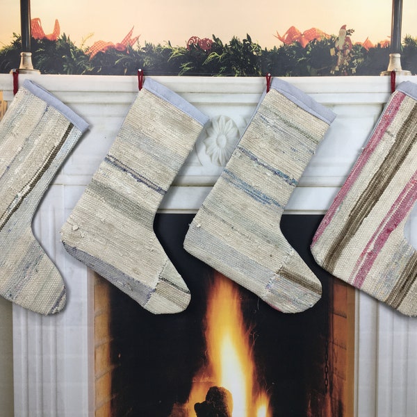 farmhouse stocking, christmas tree stocking, santa socks, fire place sock, kilim stocking, wall hanging decor, handmade stocking