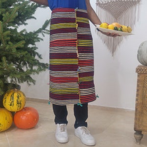 striped kilim apron , vintage apron , christmas apron , apron for kitchen , ethnic apron , antique apron , hand woven apron