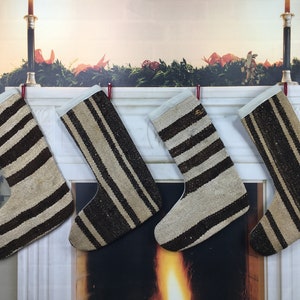 oriental stocking, kilim stocking, christmas stocking, handmade sock, halloween gift, santa socks, fire place hanging, turkish kilim sock