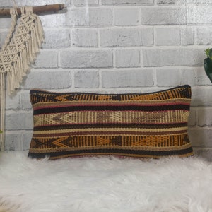 decorative pillow ,throw kilim pillow ,armchair pillow, 10 x 20 pillow, sofa pillow, bedding pillow ,couch pillow, home decor,819