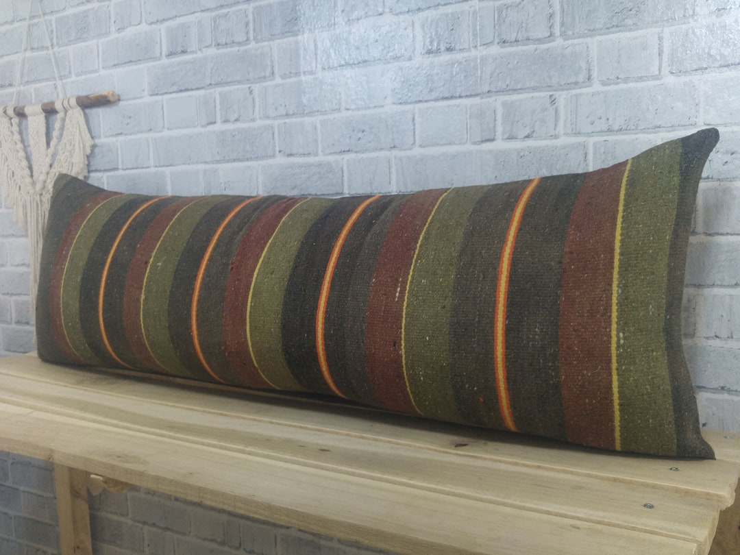 Outdoor Kilim Pillow 16x48 Pillow Turkish Pillow Lumbar Etsy