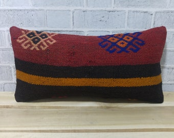 basic kilim pillow, kilim pillow, 10 x 20 pillow, floor kilim pillow, outdoor pillow, striped pillow, turkish pillow, couch pillow , 317