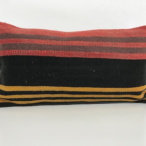 horizontal pattern, kilim pillow, 8x16 pillow, ethnic pillow, woven pillow, authentic pillow, housewarming gift, multicolored pillow, 2119