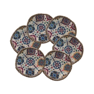 Floral design coaster set, Elegance drink coaster, Sustainable coaster, Kitchen decor coasters, Stylish coaster, Dining table accessories