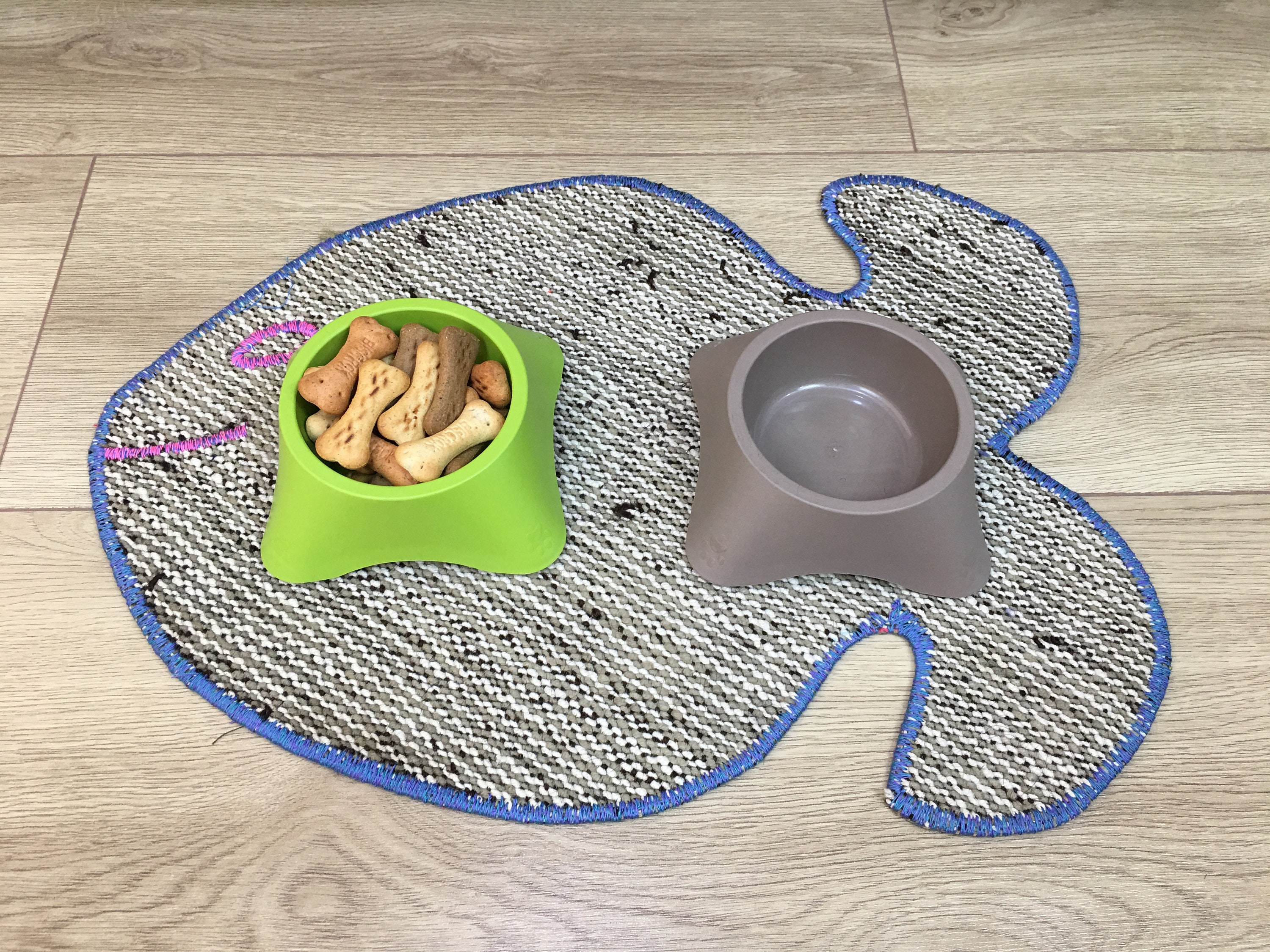 Cat bowl stand food & water bowl mat non slip pet mat cat Etsy