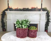 hanging flower pots, plant pot holder, hanging plant basket, medium basket, 6 inch basket, plant pot cover, vintage kilim basket, PH 3575